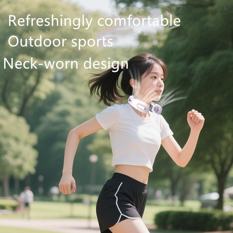 Lightweight Portable Mini USB Ventilation Fan 2000mAh Neck-worn Design with Bladeless Installation Air Cooling 5V