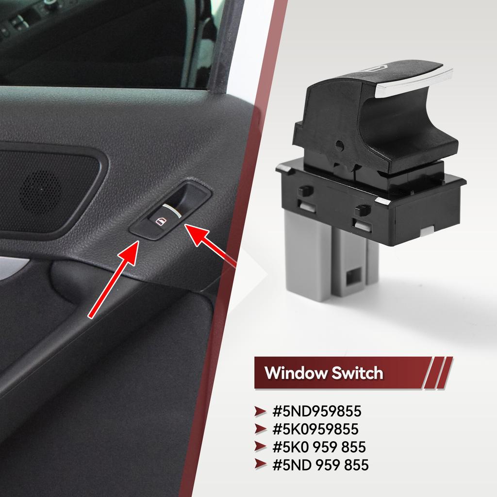 5ND959855 5K0959855 Power Window Switch Control Button For VW Jetta Tiguan Caddy Golf MK5 MK6 Passat Touran Seat MK2 5ND 959 855