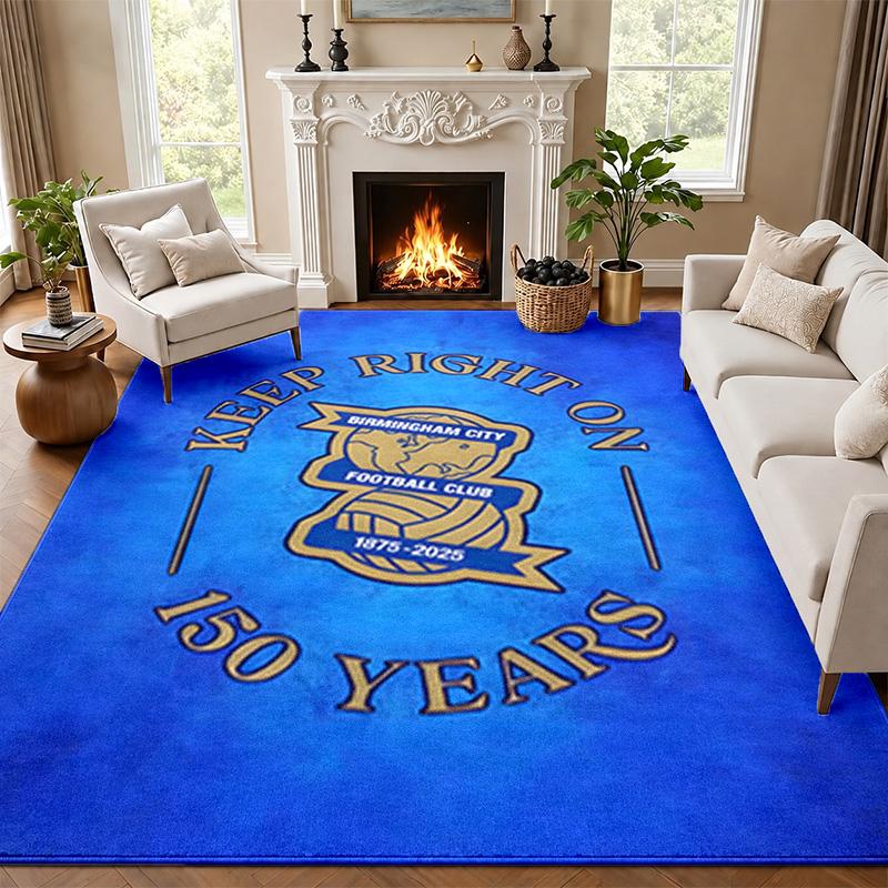 Birmingham City FC Carpet Door Mat for Living Room or Bedroom Protective Mat Under Chair Office Decoration Christmas Gift Birthday Present