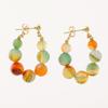 Винтажные красочные серьги с бусинами из натурального камня: 2023 Китайский стиль, Легкая роскошь, Высокий класс, Простые пусеты.