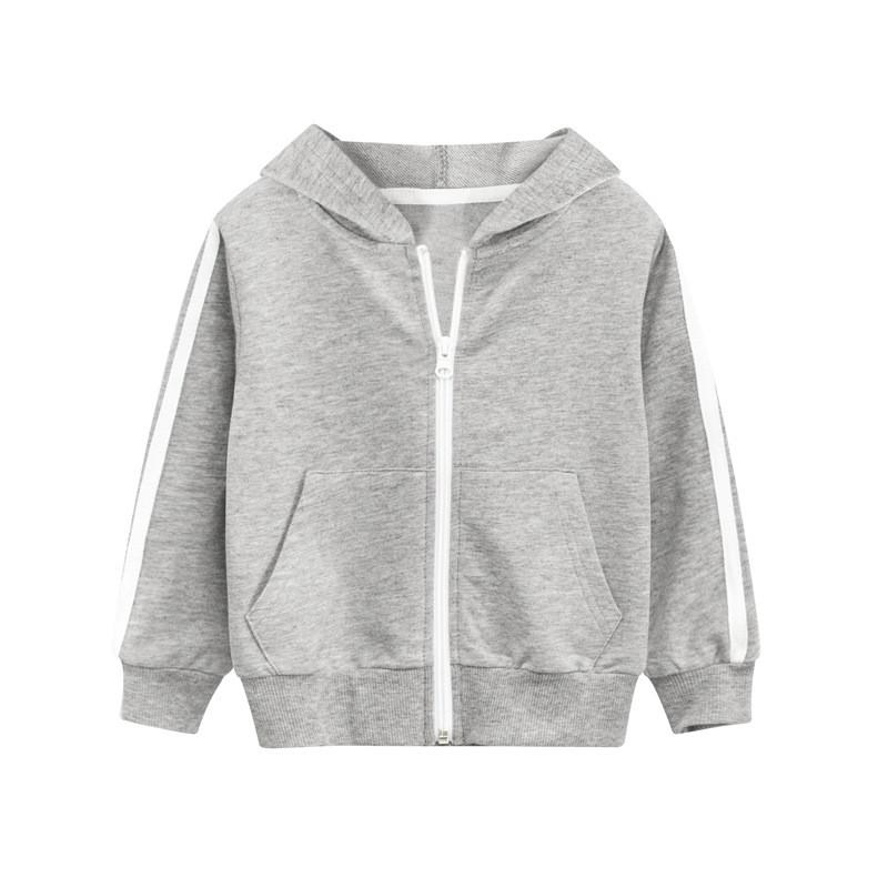 Childrens Spring Autumn Hooded Jacket With Cotton Fabric And Striped Design For Boys And Girls