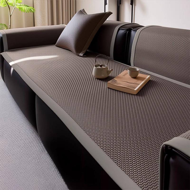 Ice Rattan Sofa Cushion Breathable Non-Slip Couch Cover All-Season Seat Pad