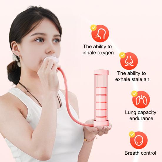 1 Set Breathing Exercise Device Abdominal Muscle Trainer Deep Breathing Dumbbell Men Women Adults Lung Capacity Training Device Core