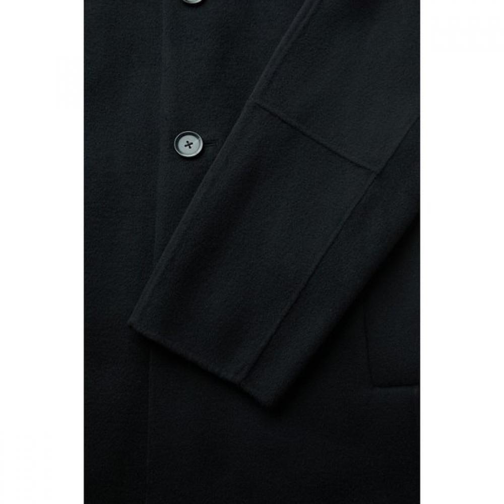 CuStomellow Men S Black caShmere Blended Balmacaan Coat Cwcaw25611bkx