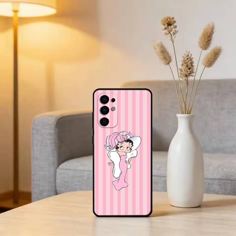 Be-Tty Boo-P Phone Case Black Silicone Soft For Samsung S25,S24,S21,S22,S23,S30,Ultra,S20,Plus,Fe,Lite