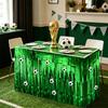 Soccer Party Tassel Table Skirt with Football Sticker for Kids Adults Sports Theme Birthday Party Decoration Supplies Tablecloth