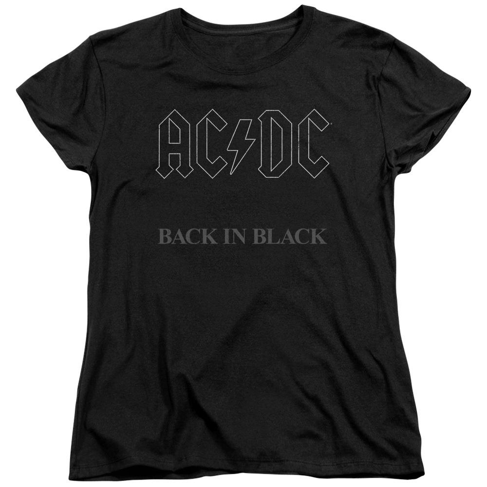ACDC BACK IN BLACK Лицензированная женская футболка с графическим изображением группы SM-2XL Унисекс футболка
