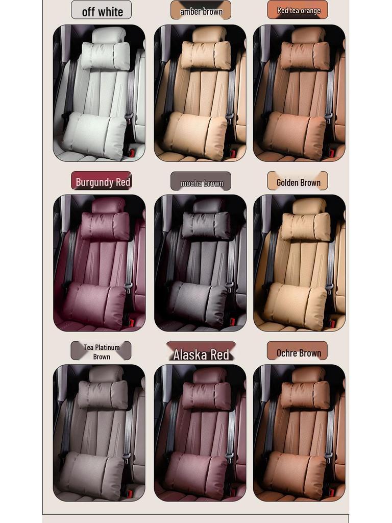 Honda CRV, Accord, Breeze, Civic, Odyssey Headrest: Leather Lumbar Support & Neck Protector