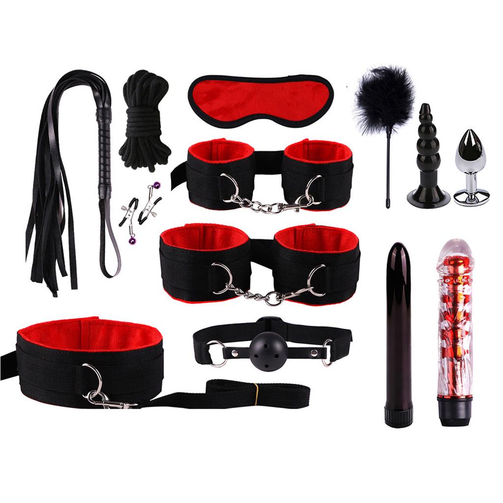 Пробки для сосков Анальный вибратор Наручники Маска Вибрационный набор