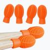 4 Pieces Drumstick Tip Covers Drumstick Mute Damper Tip Supporter Silicone Drumstick Silencer Tip Protective Caps for Beginners (Orange)