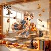 Removable Window Clings Halloween Ghost Swing Static Decals, Waterproof Peel and Stick Easy And Sticker Stickers, Glass Decor for Living Room Bedroom