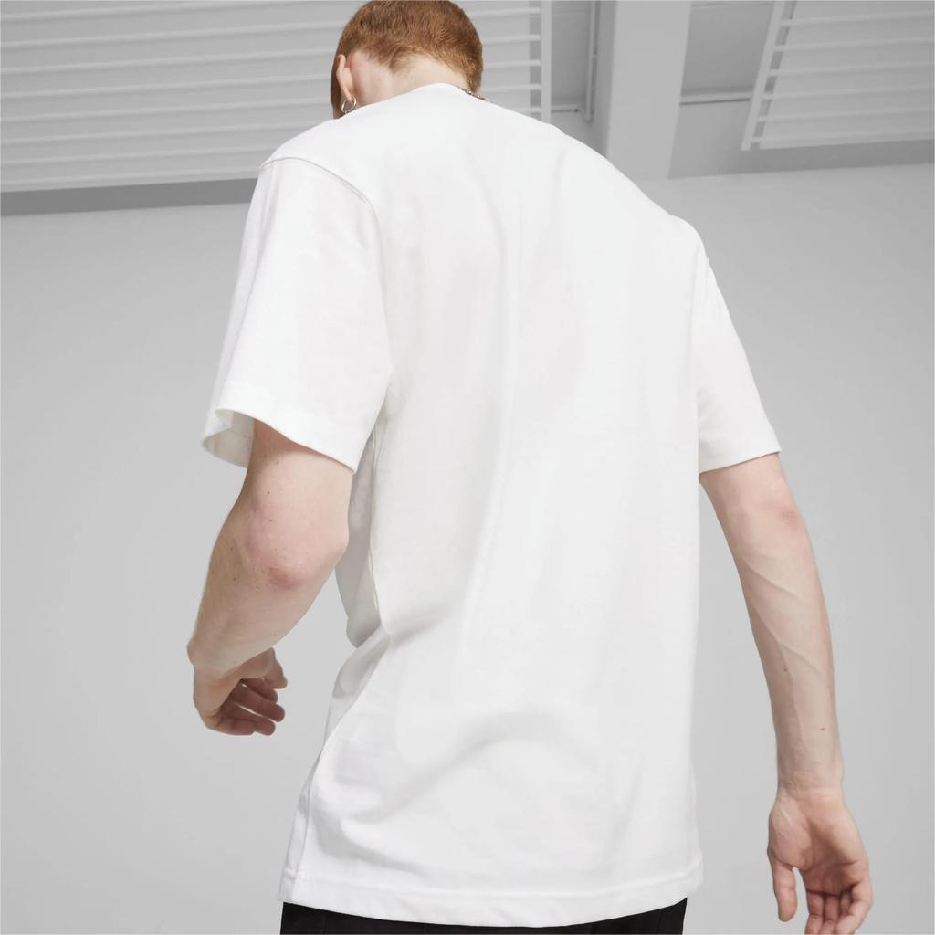 PUMA RADCAL T Shirts Men's White Crew Neck Moderate (Unisex) T-Shirts 625925 02