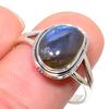 Натуральный лабрадорит, драгоценный камень, ручная работа, ювелирное изделие, кольцо из серебра 925 пробы, размер 10 q6V53