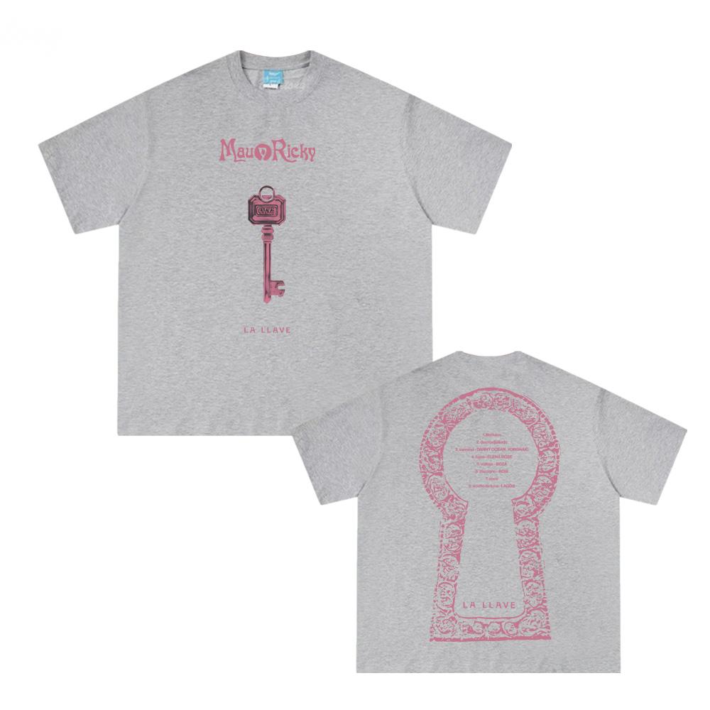 Mau Y Ricky - LA LLAVE Футболка Летняя футболка с круглым вырезом 100% хлопок Одежда Высокое качество Женская/Мужская Хип-хоп Топы