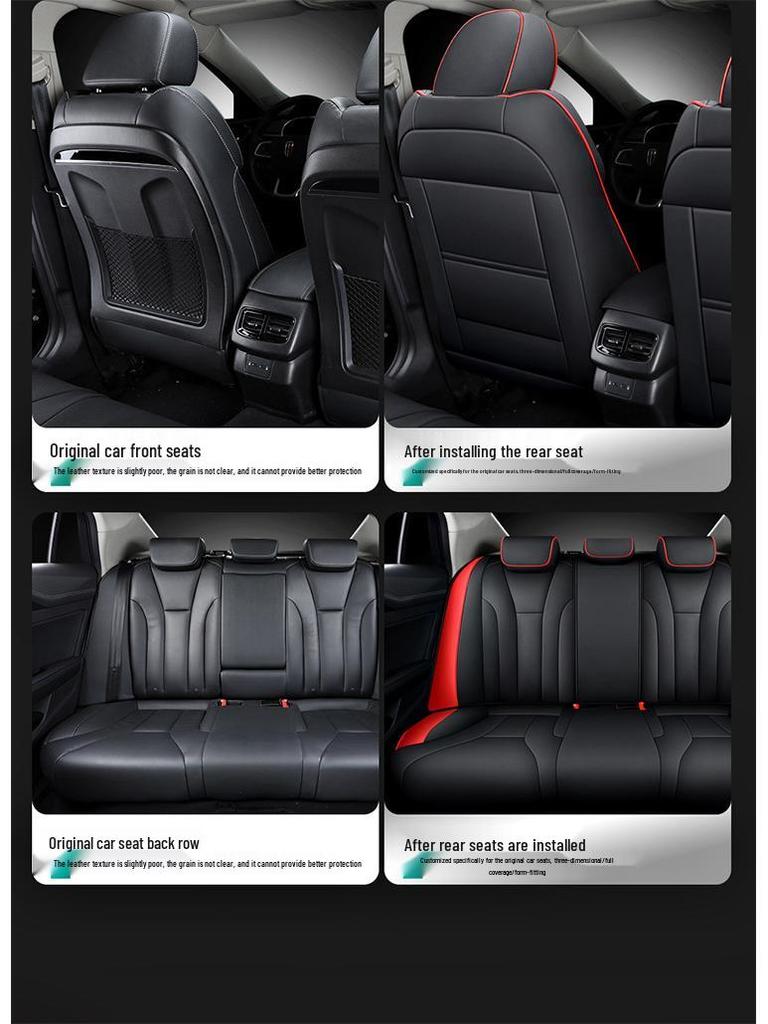 Durable Leather All-Season Full-Surround Seat Covers for Hongqi H5 - 5-Seater