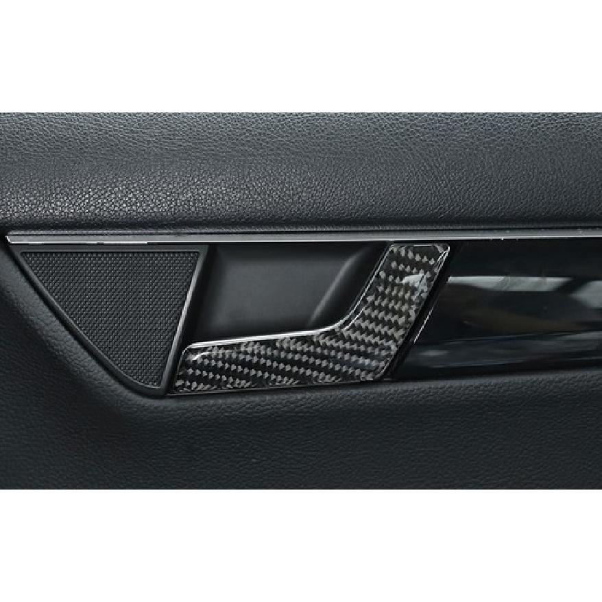 For Benz C-Class 2008-2014 Real Carbon Fiber Inner Door Handle Lock Sticker Trim