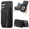 For Samsung Galaxy S25+ Case Magnetic Detachable Zipper Card Holder Leather Phone Back Cover