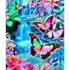 Full Round Diamond Painting Butterflies By The Waterfall 5D DIY Diamonds Embroidery Kits Decorations Home