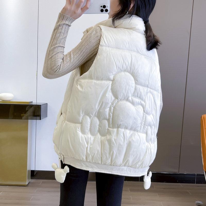 Жилет женский пуховый хлопковый европейский станционный осенне-зимний новый глянцевый универсальный жилет пуховый хлопковый внешний жилет куртка