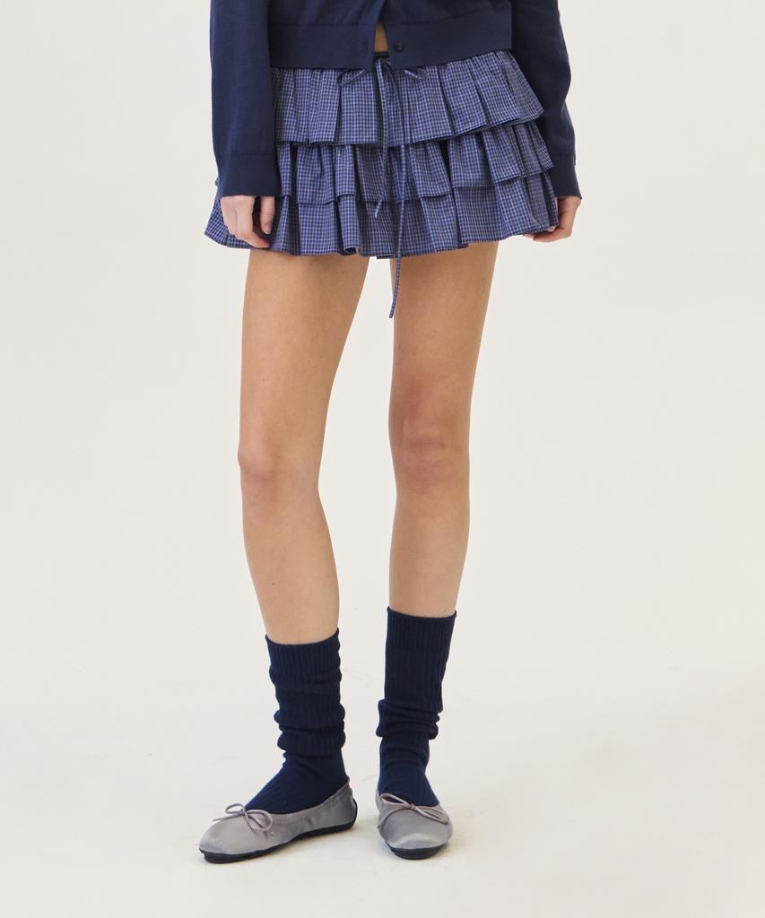 Grove Blaine Check Skirt (Navy)