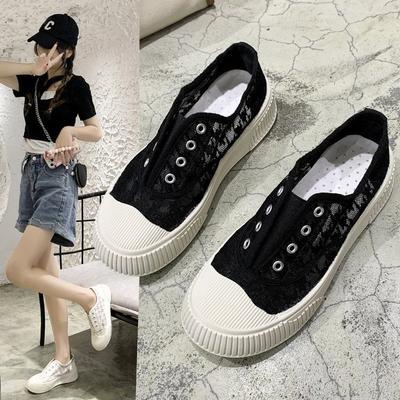 Оптовая женская обувь, весенне-осенняя новая дышащая спортивная повседневная обувь без шнуровки с резиновой сеткой, смешанная партия