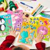 6 Sheets/Set Creative Kids DIY Make Your Own Cartoon Animal Sticker Handmade Craft Decal Birthday Party Gifts Decoration
