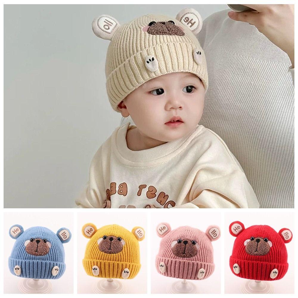 Soft Knit Baby Hat Plush Knitted Hat Cute Pullover Hat Cold Weather