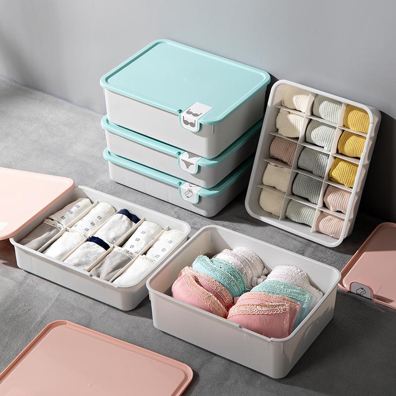 Household Bedroom Closet Underwear Organizer with Lid Wardrobe Cabinets Socks Bra Drawer Storage Divider Boxes Container