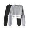 Short Sweatshirt Women's Thin Fashion Casual Fake Two-piece Long-sleeved T-shirt Top