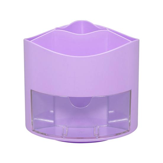 360 Degree Rotating Pen Holder Desk Organizer Pencil Cup with 4 Compartments Art Supply Storage Box for Office Home