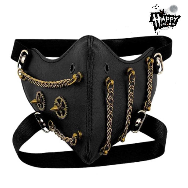 Actpunk Киберпанк Стимпанк Маска для вечеринки с цепью для костюма на Хэллоуин для взрослых
