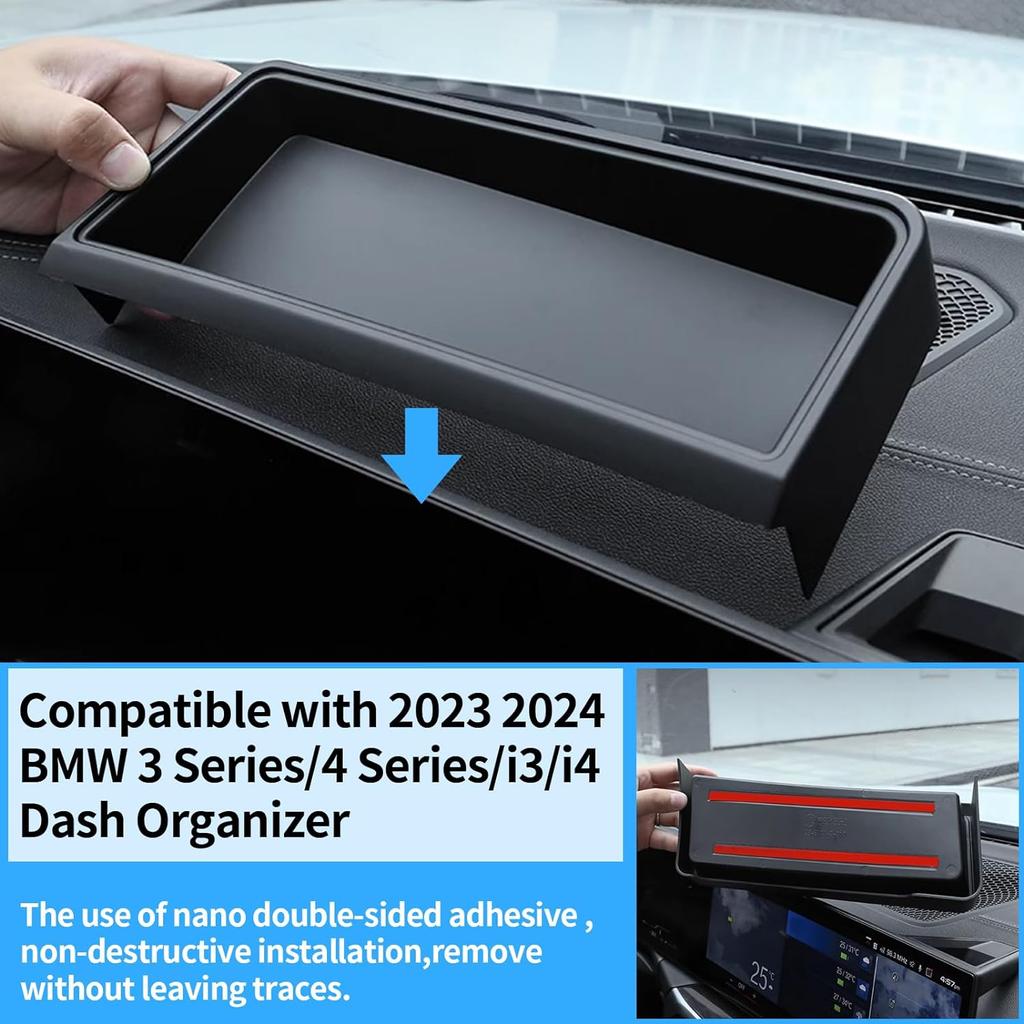 Compatible with Bmw 3 Series/4 Series/i3/i4 Dashboard Container 2023 2024 Rear Touch Screen,Dashboard Storage Box Tray Suitable 3 Series G20/4 Series