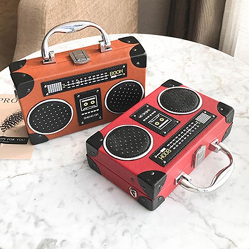 Женская сумка на плечо в форме радио, простая сумка-мессенджер, креативная сумочка и кошелек, вечерняя сумка, сумка кроссбоди из ПУ кожи