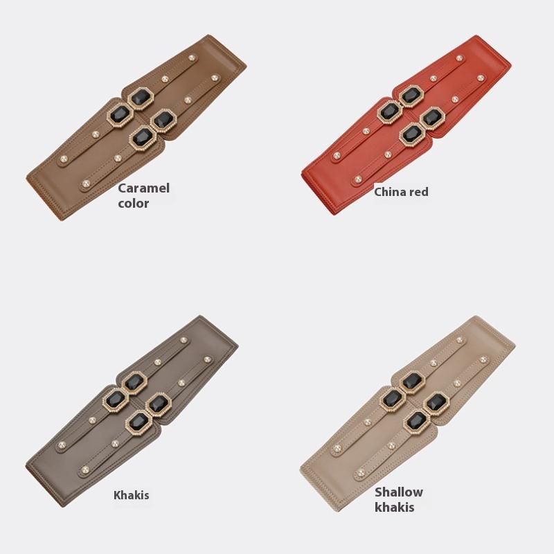 Пояс Женское платье Широкая талия Уплотнение Черный Декор с юбкой, эластичный пояс на талии, тонкий и простой