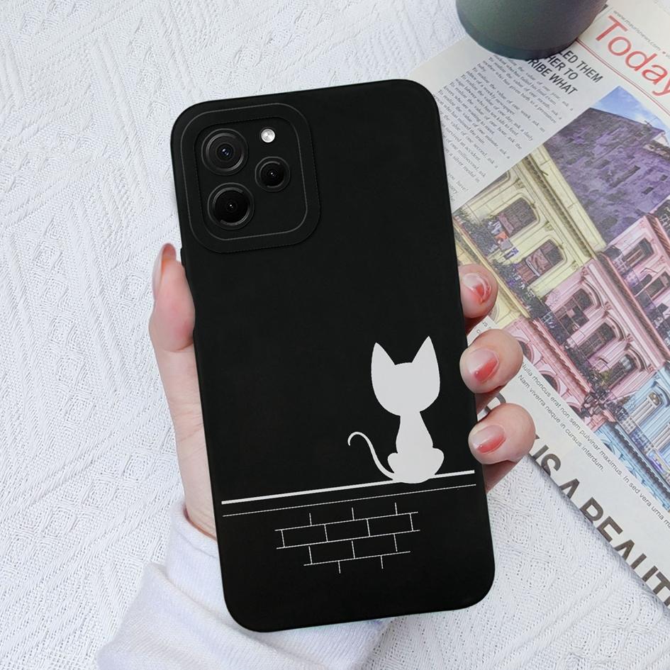 Liquid Silicone Case For Honor 30 50 70 Lite X8A X7A 9X Pro Magic5 Pro Cute Fashion Cat Shockproof Matte Phone Bag Soft Square Cover For Honor Bumper