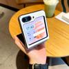 Однотонный чехол для телефона с текстурой личи для Samsung Galaxy Z Flip7 FE Flip 7 6 5 Электроокрашенный Серебристый PC Защитный чехол