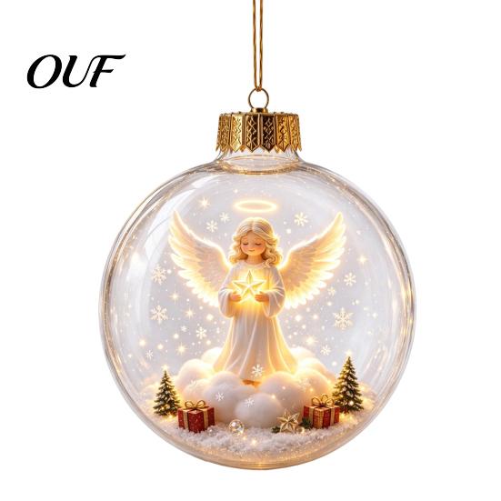 Decorative Pendants for Bedroom Lighted Christmas Star Ornaments Holiday Tree Decoration, Acrylic Shatterproof Hanging Decor Winter Festival