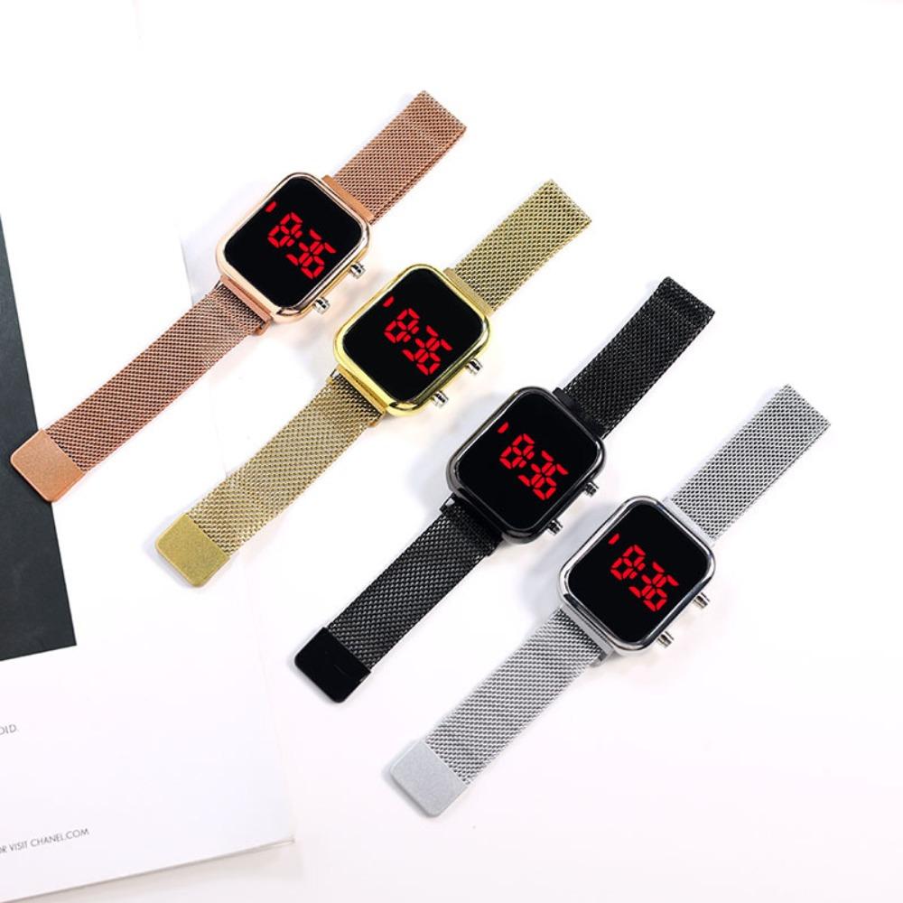 LED Lighting Screen Digital Watch Alloy LED Display Watch Electronic Wristwatch Women Men