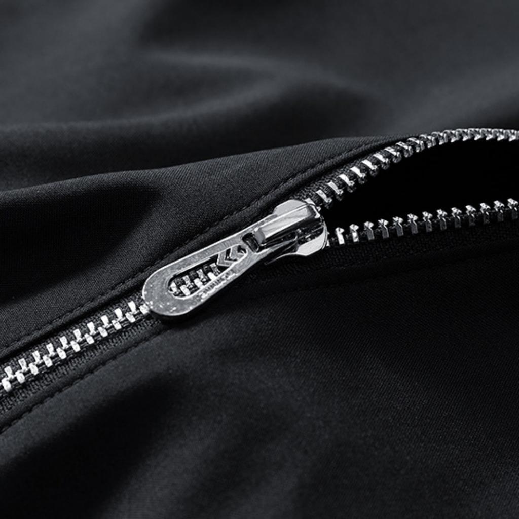 Men's Casual Solid-color Stand-up Collar Fitted Jacket, Windbreaker, Men's Zipper Baseball Shirt, Light Jacket