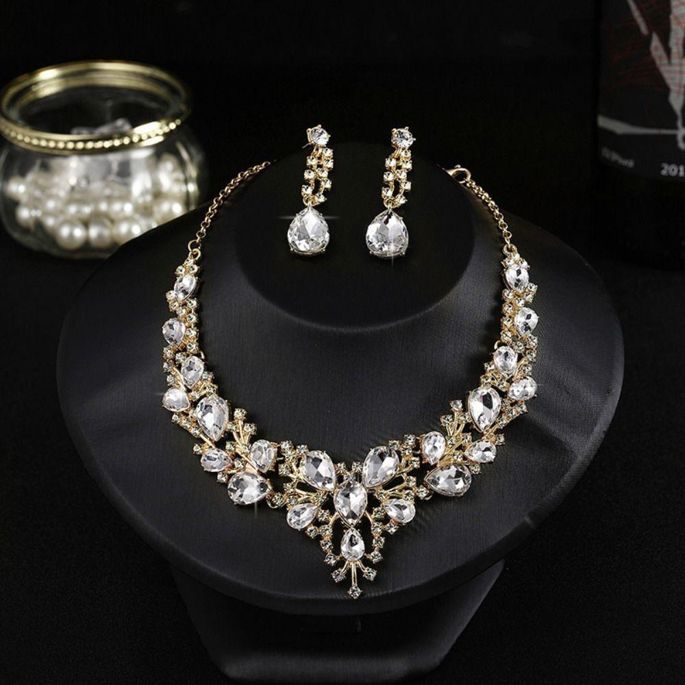 Jewelry Accessories Wedding Jewelry Set Women Necklace Necklace Ear Studs Set Korean Style Earrings