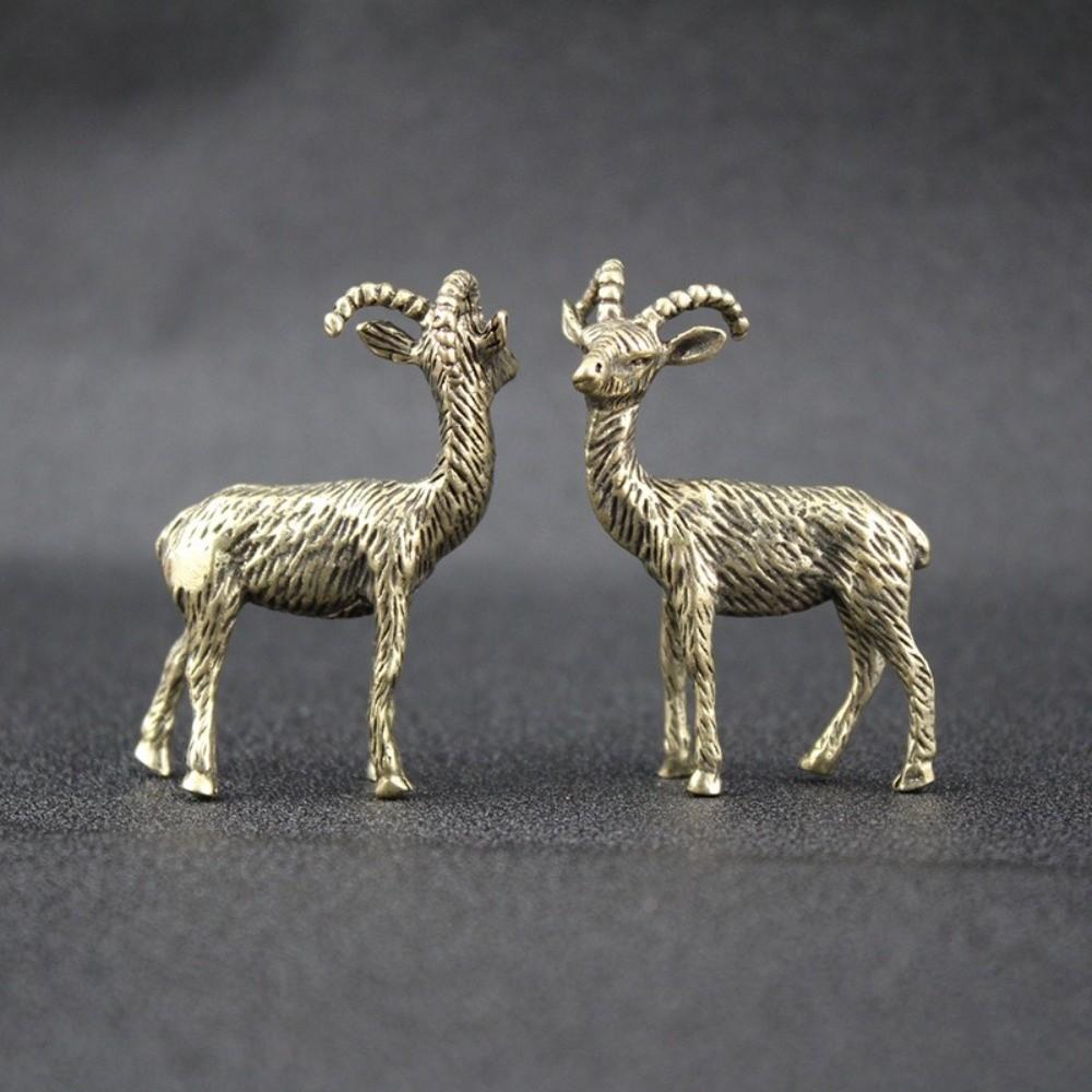 1PC Solid Brass Body Zodiac Sheep Statue Sheep Animal Theme Flat Base Frame Tabletop Ornament Fine Carve Detail