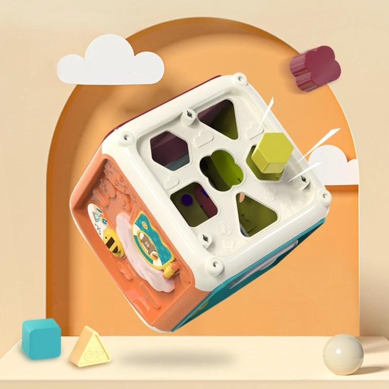 Non-Toxic Baby Toys Activity Cube Toddler Toys 7 In 1 Educational Shape Sorter Musical Toy Counting Discovery Piano Toys For Kids Learning