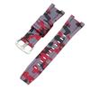 Silicone Watch Strap Compatible with Watches Red with Silver [syzynicy] Men's G-SHOCK GST-210/W300/S100/S110/400G/B100 (Camo Buckle)