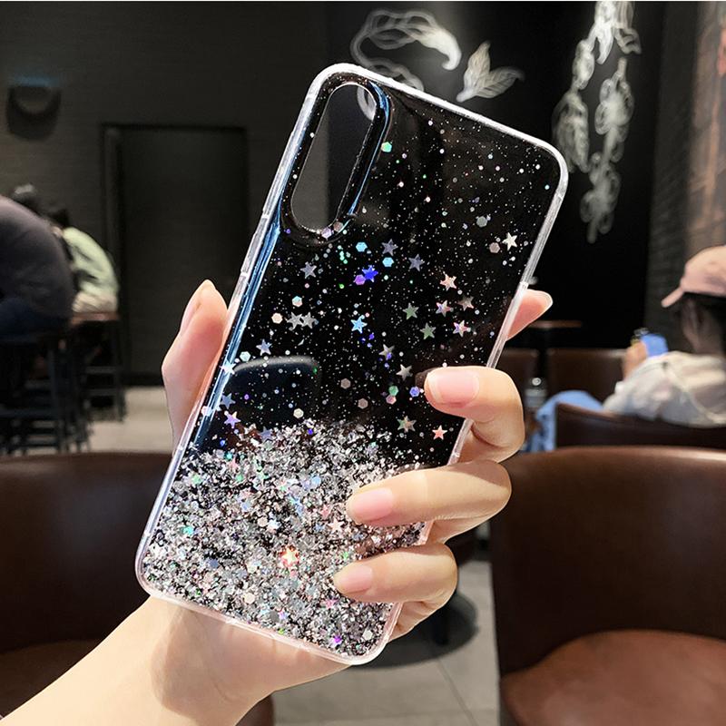 Для Huawei P40 Lite Чехол Блестящий Глиттерный Чехол Huawei P50 P40 P30 Pro P20 P10 P9 Lite Mate 40 30 20 Honor 50 10i 10 20i Pro Чехлы