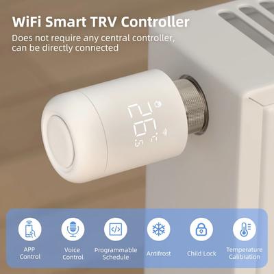 Умный термостатический клапан для радиатора Tuya ZigBee, управление через приложение и голос, программируемый TRV, защита от замерзания, блокировка от детей