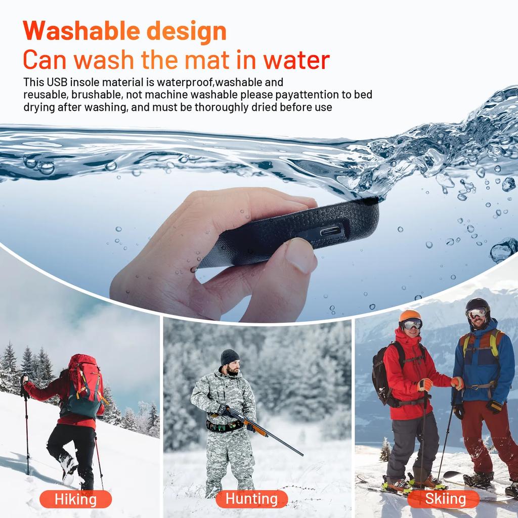 Heated Insoles 2000mAh Winter Outdoor Precise Remote Control Charging Heated Insoles Tailorable Electric Heated Insoles