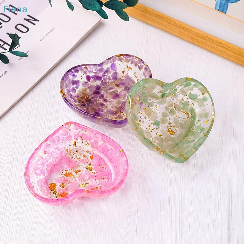 Сердце из смолы, шкатулка-блюдце - Ручная работа, поднос для украшений из эпоксидной смолы, Декоративная емкость для хранения колец/серьг