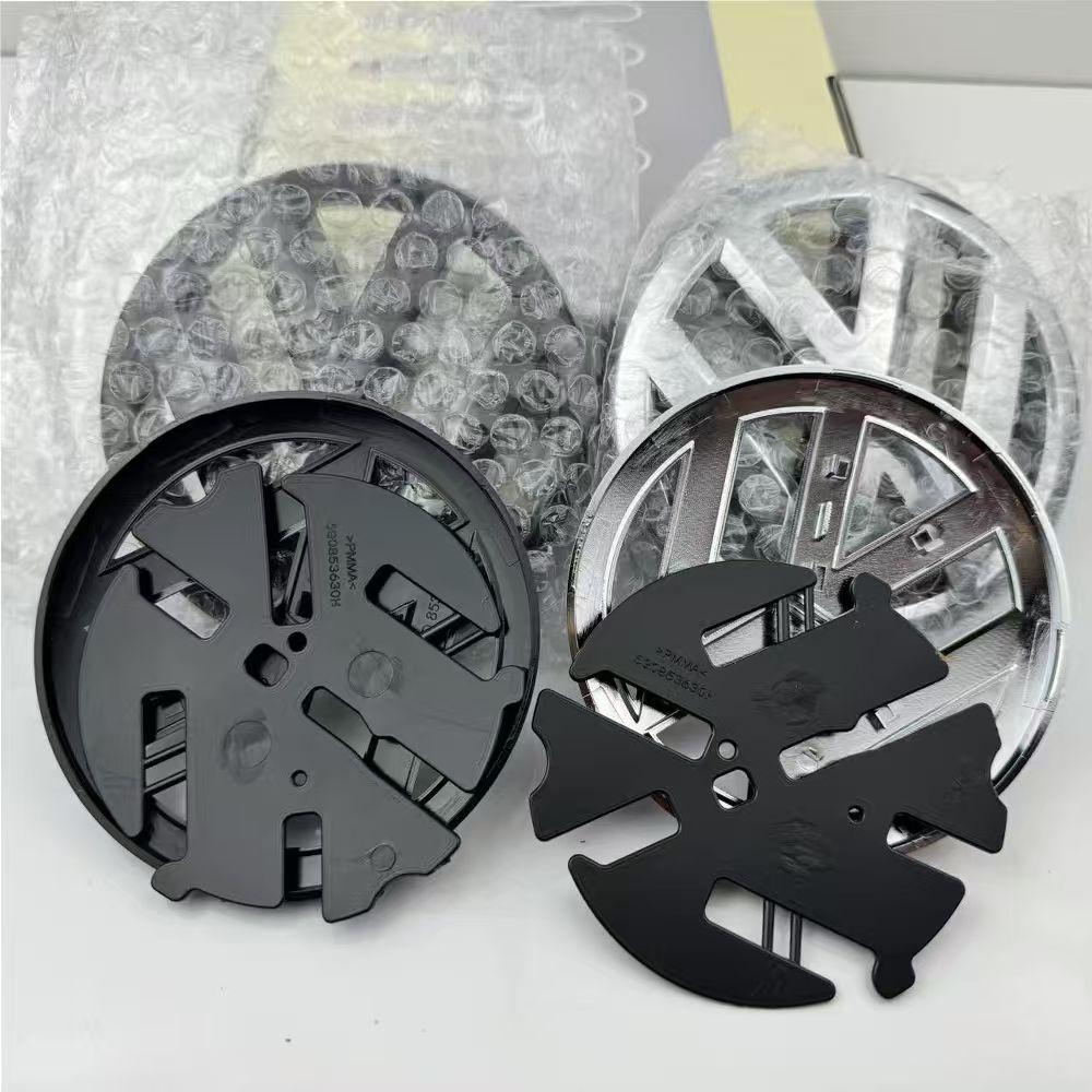 2026 Hot 2pcs 120mm 110mm Car Logo Emblem Hood Front And Rear Tail Mark Rear Badge 6R0853600A Accessory For VW Polo 2011 2012 2013