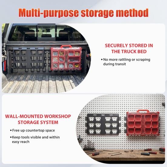 Mounting Plates for Milwaukee Toolboxes 2Pcs Packout 48-22-8486, Metal Base Toolboxes, 100 Plate Toolbox Lbs Load Capacity, Compatible with