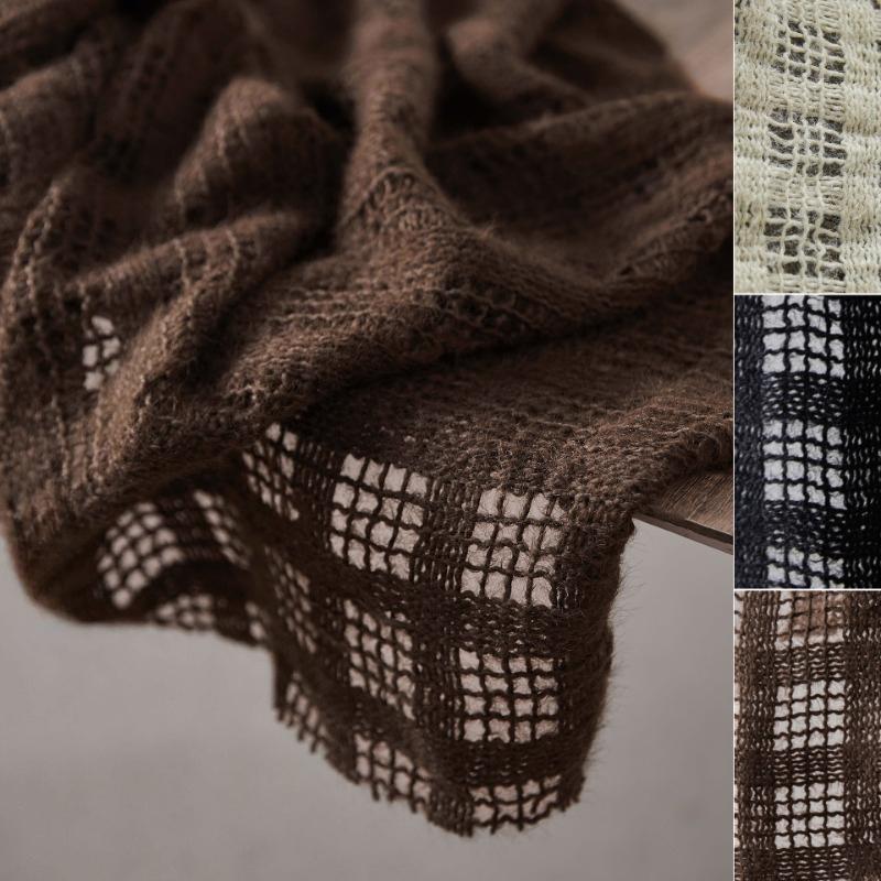 100x120 см Сетчатая полая вязаная пряжа Плюшевая ткань для DIY шитья Креативная верхняя одежда Юбка Одежда Дизайнерские ткани Ткань
